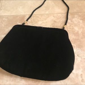 Black velvet handbag